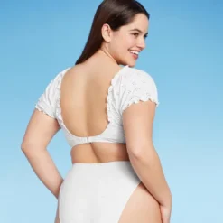 Women's Puff Sleeve Eyelette Bralette Bikini Top - Wild Fable™ White 3 Women's Puff Sleeve Eyelette Bralette Bikini Top - Wild Fable™ White -Wild Fable Shop GUEST 8faf993b 81a4 4fe9 8a8f 31b7fa962180