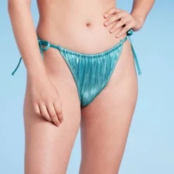 Women's Foil Strappy Extra High Leg Super Cheeky Bikini Bottom - Wild Fable™ Teal Blue -Wild Fable Shop GUEST 91d8a6a3 ea6a 4aff ad91 1fcf5e439dcf