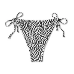 Women's Side-Tie Adjustable Coverage Ultra High Leg Bikini Bottom - Wild Fable™ Black/White Check Print -Wild Fable Shop GUEST 995f38bf ec1a 4b42 a052 72ac0207fc71