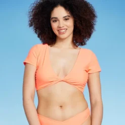 Women's Twist-Front Short Sleeve Bralette Bikini Top - Wild Fable™ -Wild Fable Shop GUEST 9984104b e652 4f42 a362 298e22baa07a