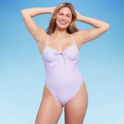 Women's Shirred Detail Underwire High Leg Extra Cheeky One Piece Swimsuit - Wild Fable™ Lilac Purple -Wild Fable Shop GUEST 9aa65a14 225c 46c2 ae93 d506980a02d4