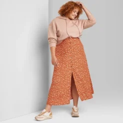 Women's Button-Front Printed Midi Skirt - Wild Fable™ -Wild Fable Shop GUEST 9d3f549e f5e4 4c8c b693 d1363458e0f5