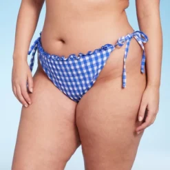 Women's Side-Tie Ultra High Leg Super Cheeky Bikini Bottom - Wild Fable™ Cobalt Blue Gingham Print 7 Women's Side-Tie Ultra High Leg Super Cheeky Bikini Bottom - Wild Fable™ Cobalt Blue Gingham Print -Wild Fable Shop GUEST a5153fd8 a209 4f3b 9778 094031493ab2