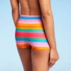 WoWomen's Mid-Waist Shortie Bikini Bottom - Wild Fable™ Multi Striped