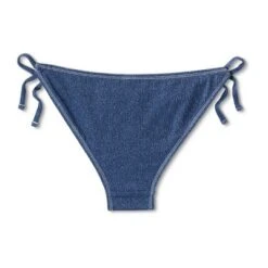 Women's Denim Textured Scoop Front High Leg Cheeky Bikini Bottom - Wild Fable™ Denim Blue -Wild Fable Shop GUEST afde21ad 7e5f 4805 8a60 cebe9265dc53