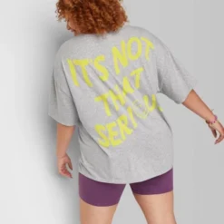 Women's Oversized Not Serious Graphic T-Shirt - Wild Fable™ Gray -Wild Fable Shop GUEST b3243bba 9424 466d 8651 71ba34646678