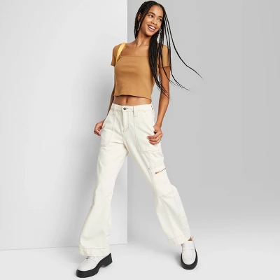 Women's High-Rise Cargo Baggy Jeans - Wild Fable™ Off-White Women's High-Rise Cargo Baggy Jeans - Wild Fable™ Off-White -Wild Fable Shop GUEST b7e40712 f8ea 4363 a50c 0f2642a9d94b