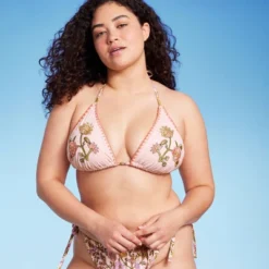 Women's Embroidered Detail Triangle Bikini Top - Wild Fable™ Multi Floral Print -Wild Fable Shop GUEST bbe5b68f 1e5d 491d 9195 36be47fc09e7