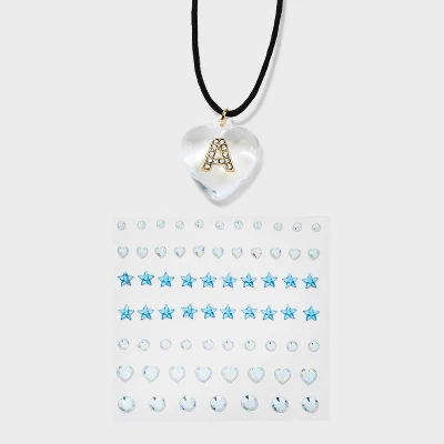 Acrylic Heart with Face Gems Pendant Necklace - Wild Fable™ Clear/Black Acrylic Heart With Face Gems Pendant Necklace - Wild Fable™ Clear/Black -Wild Fable Shop GUEST c032d99b 3eba 44b6 85ad 02cdde377fb0