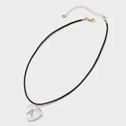 Acrylic Heart With Face Gems Pendant Necklace - Wild Fable⢠Clear/Black