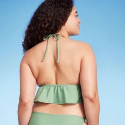 Women's Crochet Tie-Front Longline Bikini Top - Wild Fable™ Soft Green -Wild Fable Shop GUEST c5739bc9 c0b2 4525 80a1 0dc09ad82033