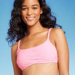 Women's Wavy Terry Textured Bralette Bikini Top - Wild Fable™ Light Pink -Wild Fable Shop GUEST cb85f161 3a22 46e1 a119 90e0df11e6b8