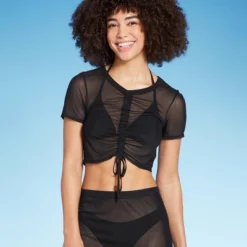 Women's Mesh Drawstring Ruched Cover Up Top - Wild Fable™ -Wild Fable Shop GUEST d09a2627 5a7f 4d5c 9682 e74d7b666198