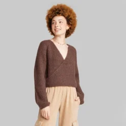 Women's Chunky Knit Wrap Sweater - Wild Fableā¢
