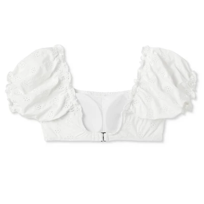 Women's Puff Sleeve Eyelette Bralette Bikini Top - Wild Fable™ White Women's Puff Sleeve Eyelette Bralette Bikini Top - Wild Fable™ White -Wild Fable Shop GUEST d81667b7 05c6 4e91 b2d7 485822e48f61