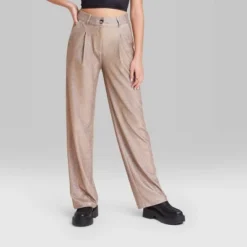 Women's Wide Leg Glitter Trouser Pants - Wild Fable™ Copper