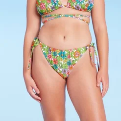 Women's Side-Tie Adjustable Coverage Ultra High Leg Bikini Bottom - Wild Fable™ Floral Print -Wild Fable Shop GUEST e04384c0 e594 48b3 894c 1ec89f21a3cd