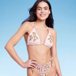 Women's Embroidered Detail Triangle Bikini Top - Wild Fable™ Multi Floral Print -Wild Fable Shop GUEST e3235079 3300 4890 a039 9ae8aa539482