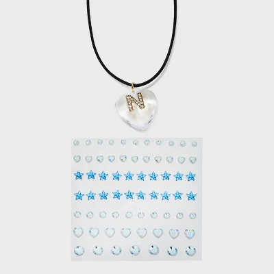 Acrylic Heart with Face Gems Pendant Necklace - Wild Fable™ Clear/Black Acrylic Heart With Face Gems Pendant Necklace - Wild Fable™ Clear/Black -Wild Fable Shop GUEST e37fdb87 6e58 4b74 af1f beba840da892