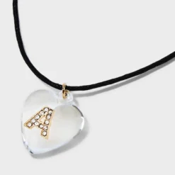 Acrylic Heart With Face Gems Pendant Necklace - Wild Fable™ Clear/Black 2 Acrylic Heart With Face Gems Pendant Necklace - Wild Fable™ Clear/Black -Wild Fable Shop GUEST e855ce8a bbaf 4d84 944d 12e6bb198559