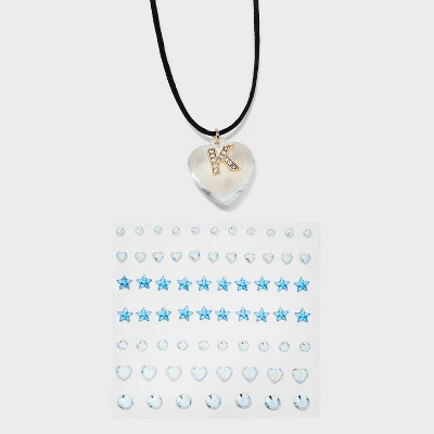 Acrylic Heart with Face Gems Pendant Necklace - Wild Fable™ Clear/Black Acrylic Heart With Face Gems Pendant Necklace - Wild Fable™ Clear/Black -Wild Fable Shop GUEST e8acb748 90fc 43d1 8a41 c05831685ca6