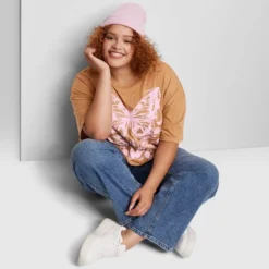 Women's Oversized Butterfly Graphic T-Shirt - Wild Fable™ Brown -Wild Fable Shop GUEST ead22078 973f 4ab9 9fa4 a1a23fda7cfa