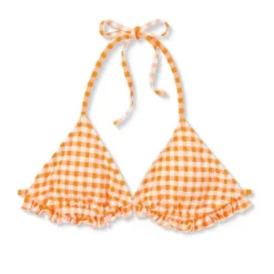 Women's Ruffle Detail Triangle Bikini Top - Wild Fable™ Orange Gingham -Wild Fable Shop GUEST ec6220d1 9f0f 4365 84f1 f33c7ac893dc
