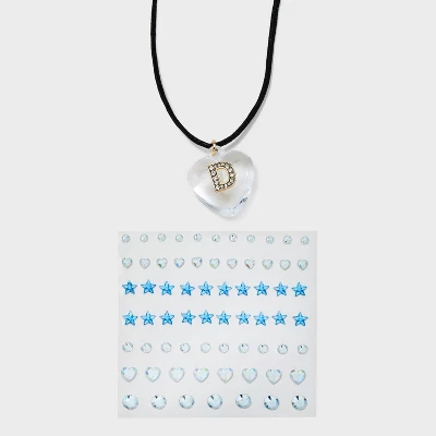 Acrylic Heart with Face Gems Pendant Necklace - Wild Fable™ Clear/Black Acrylic Heart With Face Gems Pendant Necklace - Wild Fable™ Clear/Black -Wild Fable Shop GUEST f25f0c14 a693 4f50 b334 54ccdfe31262