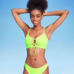 Women's Lace-Up Longline Bikini Top - Wild Fable™ Neon Green -Wild Fable Shop GUEST f9fcfbe4 6614 4935 8025 c3c0969c709c