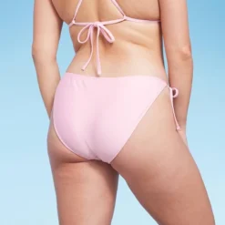 Women's Side-Tie Scoop Front High Leg Cheeky Bikini Bottom - Wild Fable™ Light Pink Lurex -Wild Fable Shop GUEST faf96daf b975 4985 86e7 020de1810539