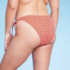 Women's Ribbed Side-Tie Scoop Front High Leg Extra Cheeky Bikini Bottom - Wild Fable™ Geo Print -Wild Fable Shop GUEST fb77b4e9 7c91 4a4a a13d b04b360ece68